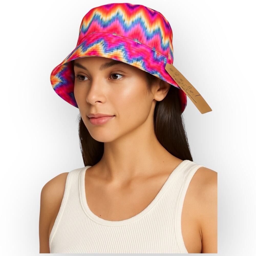Steve Madden Multicolor Tie-Dye Chevron Bucket Hat